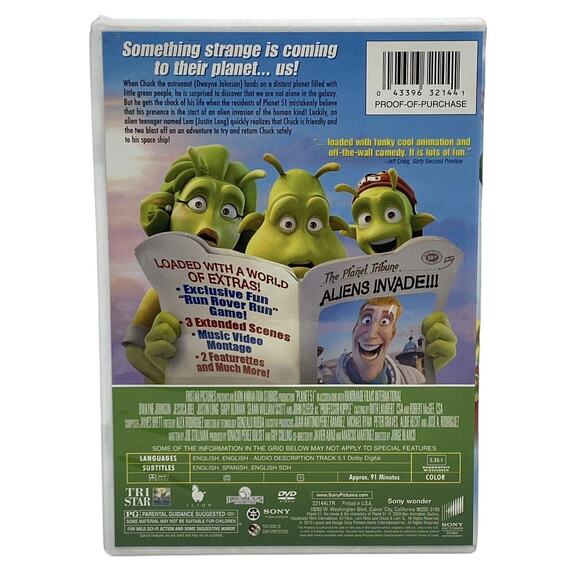 Planet 51 - Family Animation starring Dwayne Johnson DVD 2009 TRI STAR Kids - Picture 5 of 16